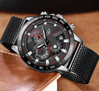 Men's Sports Waterproof Watch With  Stainless Steel Bracelet Unique Design Perfect Gift For Your Man Stevvex