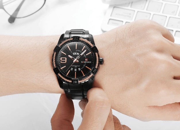 Men's  Luxury Stainless steal Waterproof Watch With Day And Date Display Unique Design Perfect Gift In Modern Metal Men  Wrist Watch Design - SJB-DIAMOND ELITES