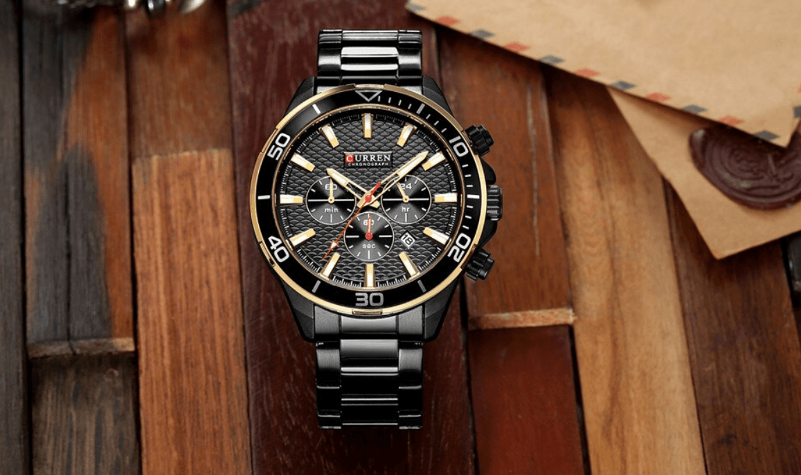 Men's Waterproof Watch With Chronometers, Date Display Excellent Background Unique Design Perfect Gift Stevvex