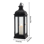19'' High Rustic Style Metal Candle Lantern (Black) Lootquake LLC