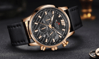 Mens Waterproof Sport Watch With Chronometers Day View And Cross-Matte Background Modern Man Watch Stevvex