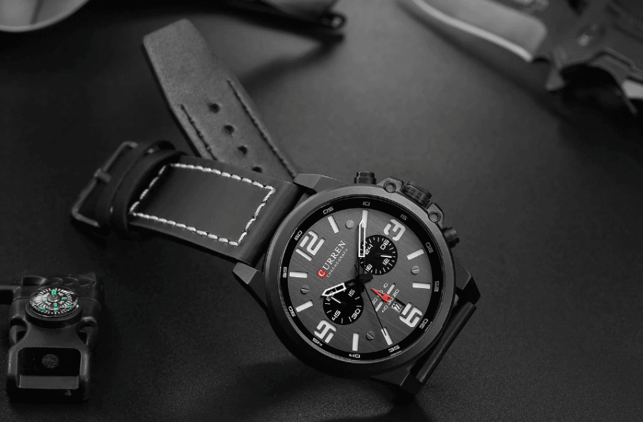 Retro  Waterproof Watch With Chronometers Steel Case And Leather Belts Unique Design Excellent Look Perfect Gift For Your Man Stevvex