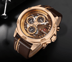 Men's  Sports Waterproof Watch With Chronometers And Leather Belt Multifunction Wristwatch Unique Design Perfect Gift - SJB-DIAMOND ELITES