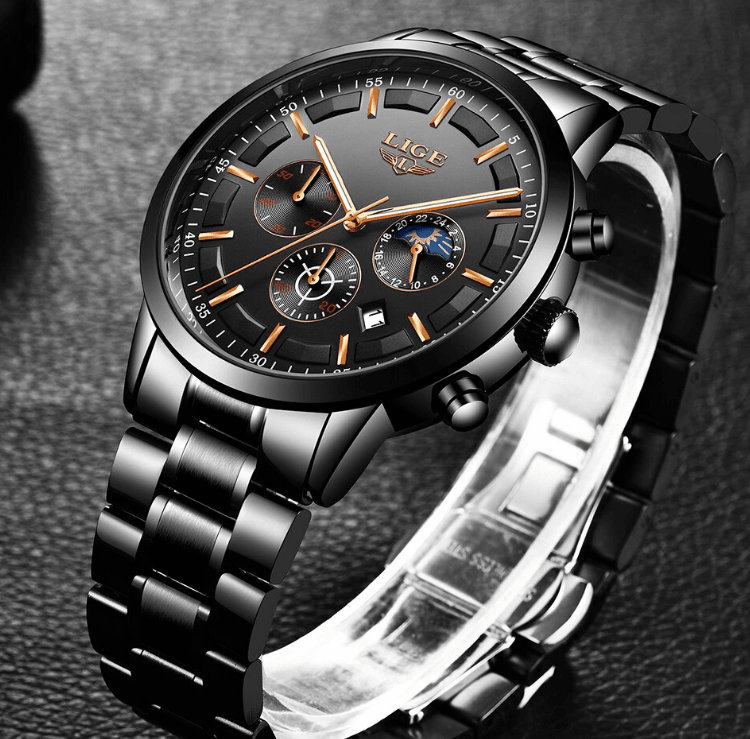 Men's Waterproof  Watch With Chronometers And Date Display Unique Design Perfect Gift Stevvex