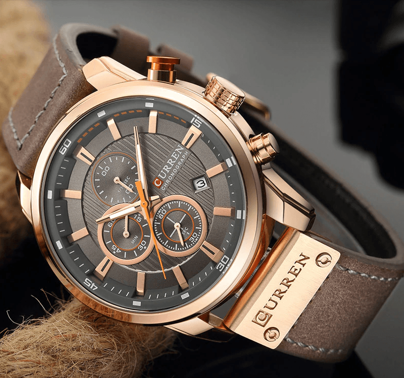 Men's Waterproof Elegant Sport Watch With Chronometers Day View, Leather  Belts And Hardlex Scratch Resistant Glass Perfect Gift For Him Stevvex