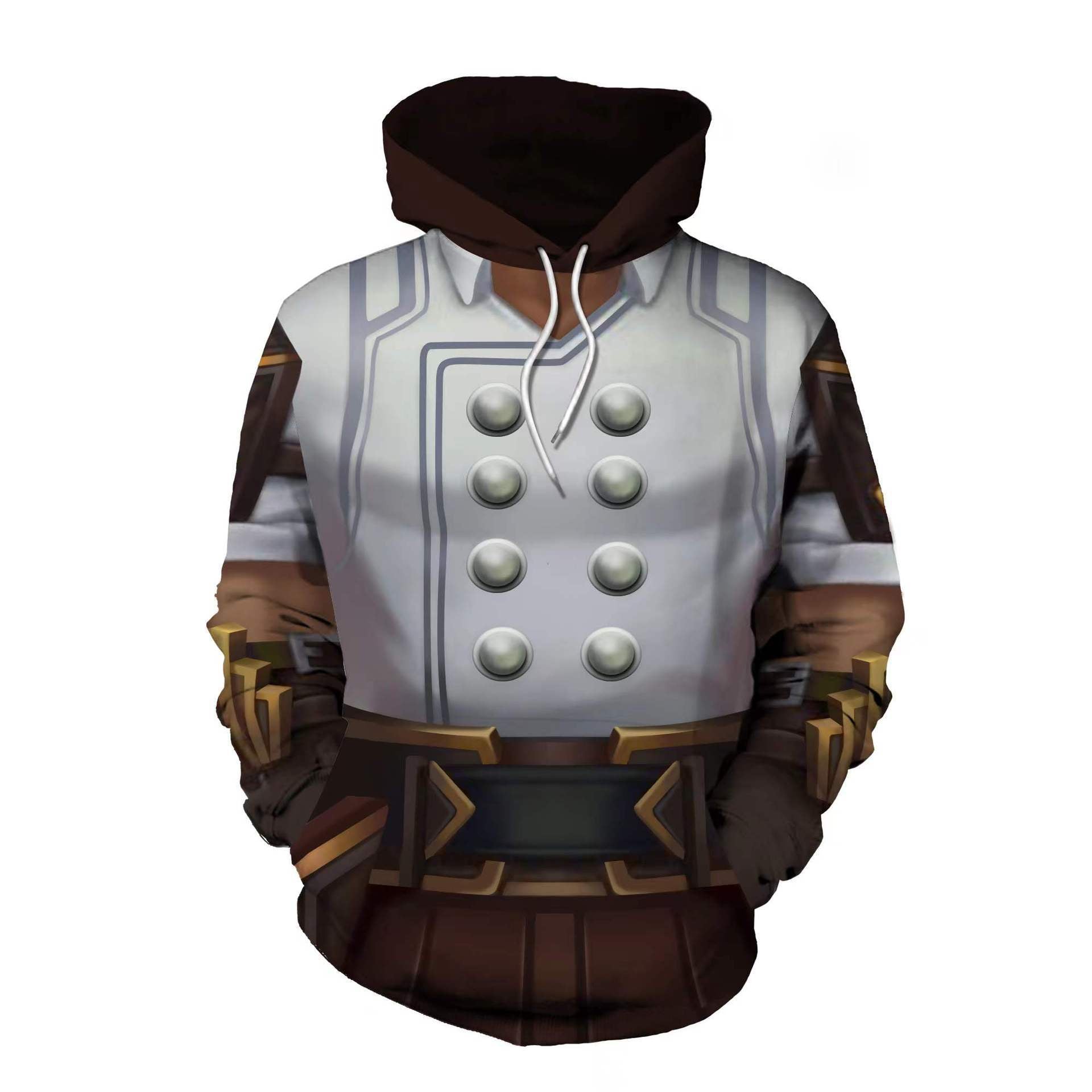 Men's And Women's Fashion Digital Print Hooded Sweatshirt Pi-Mart