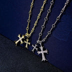 Double Cross Pendant Necklace Pi-Mart
