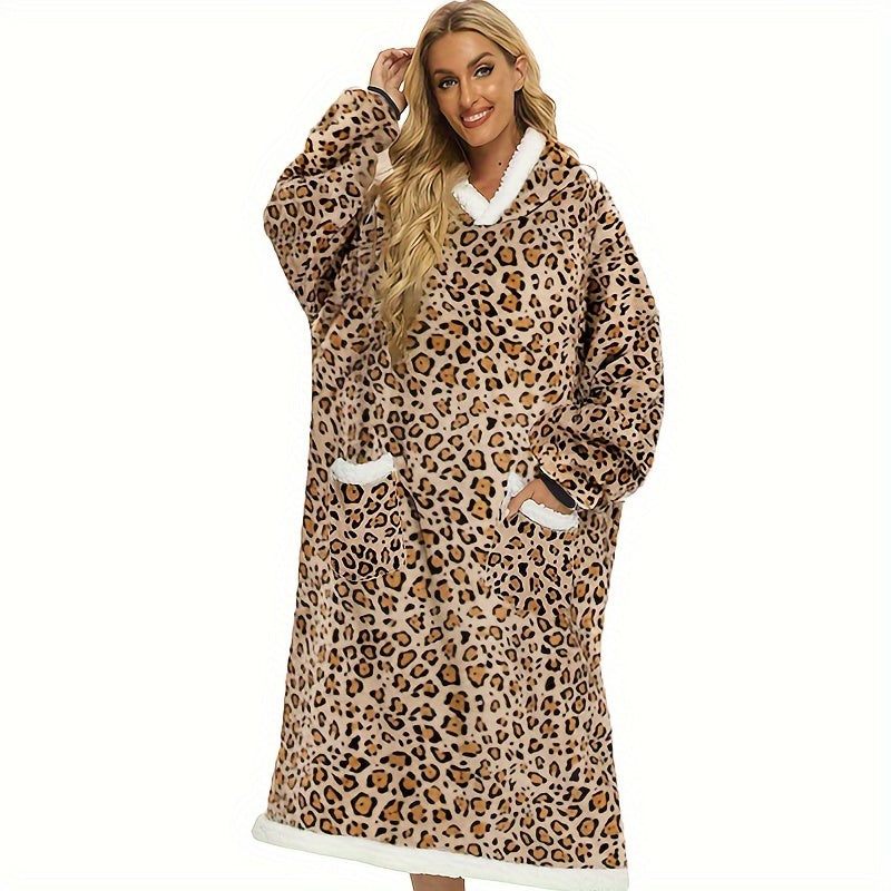 1pc Super Soft Wearable Hoodie Blanket for Women & Men, Oversized Sherpa Sweatshirt with Pocket, Warm Comfortable Adult Blanket Hoodie Lootquake LLC