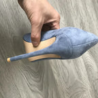 High Heel 12cm Blue Black Suede Women Pumps Super High Heels Sexy Pointed Toe Yellow Pink Satin Heels Womans Shoes 2025 - SJB-DIAMOND ELITES