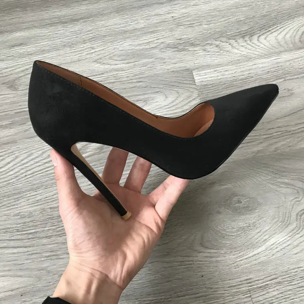 High Heel 12cm Blue Black Suede Women Pumps Super High Heels Sexy Pointed Toe Yellow Pink Satin Heels Womans Shoes 2025 - SJB-DIAMOND ELITES