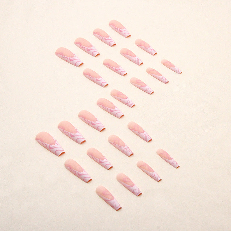 Heart Stripe Fake Nails Pi-Mart