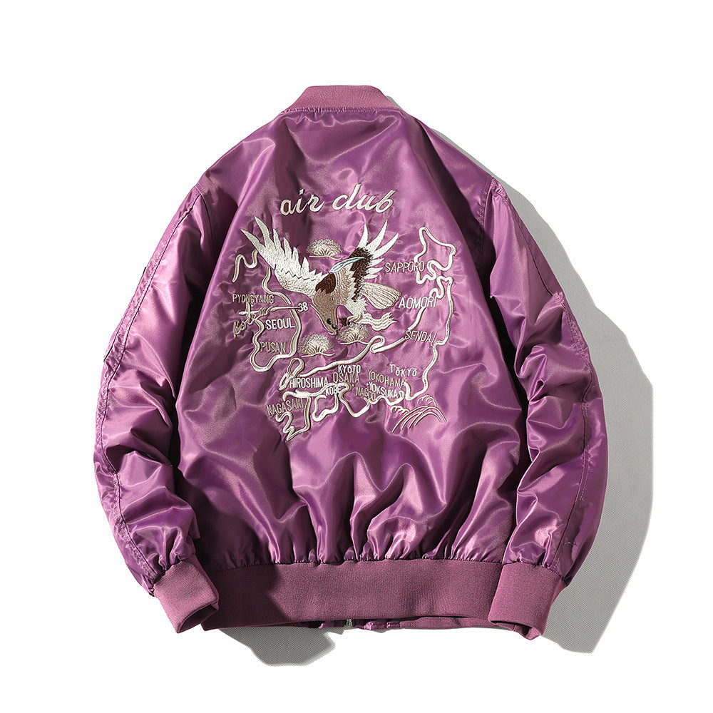 Bomber Jacket Men's Embroidered Baseball Uniform Pi-Mart