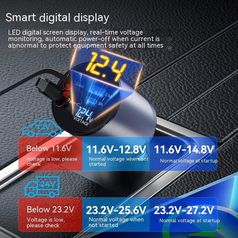 Fashion Simple 100W Car Phone Charger Pi-Mart
