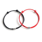 1/2pcs Adjustable Black Red Leather Rope Bracelet Couple Jewelry Handmade Braided Charm Bracelet Adjustable Rope Bracelets Jewelry Gift Bracelets For Men Women Mutual Attraction Handmade Rope For Women Men Stevvex