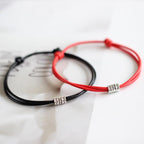 1/2pcs Adjustable Black Red Leather Rope Bracelet Couple Jewelry Handmade Braided Charm Bracelet Adjustable Rope Bracelets Jewelry Gift Bracelets For Men Women Mutual Attraction Handmade Rope For Women Men Stevvex