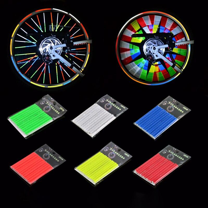 12Pcs Bicycle Light Rim Radio Clip Light Safety Warning Light Strip Safety Cycling Reflective Reflector Bike Accessories Mount Clip Tube Warning Strip Waterproof Bicycle Spoke Reflectors Stevvex
