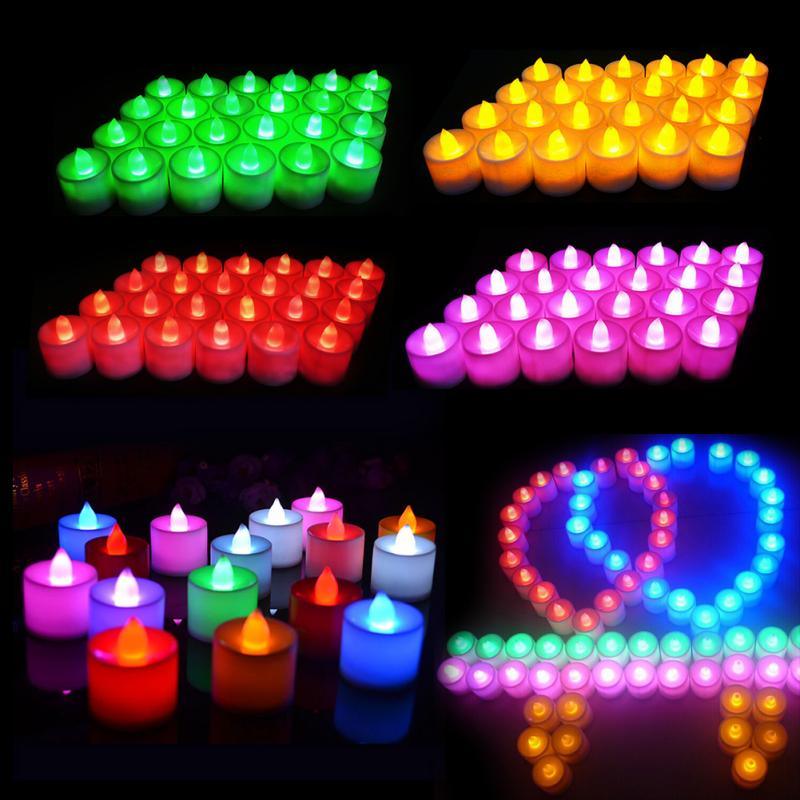12Pcs Electronic LED Tea Light Candles  Flickering Bulb Battery Operated Flameless LED Tea Light for Seasonal & Festival Celebration Electric Fake Candle Realistic Battery-Powered Flameless Candles for Home Bedroom Party Wedding Festival Decor Stevvex