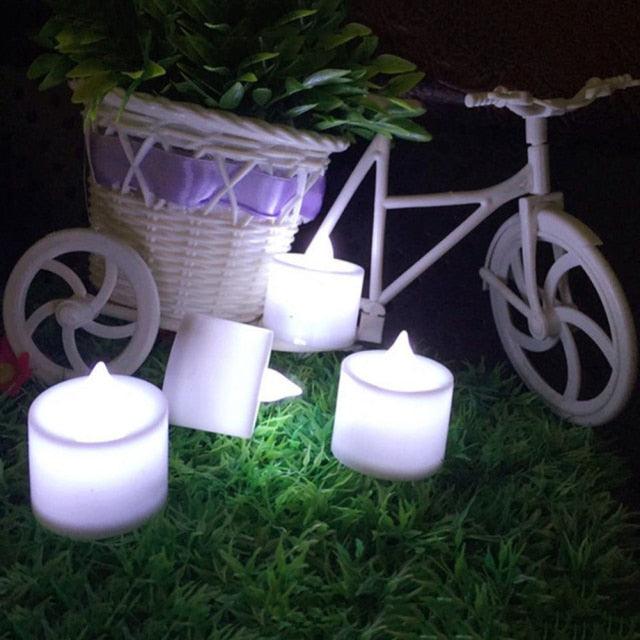 12Pcs Electronic LED Tea Light Candles  Flickering Bulb Battery Operated Flameless LED Tea Light for Seasonal & Festival Celebration Electric Fake Candle Realistic Battery-Powered Flameless Candles for Home Bedroom Party Wedding Festival Decor Stevvex