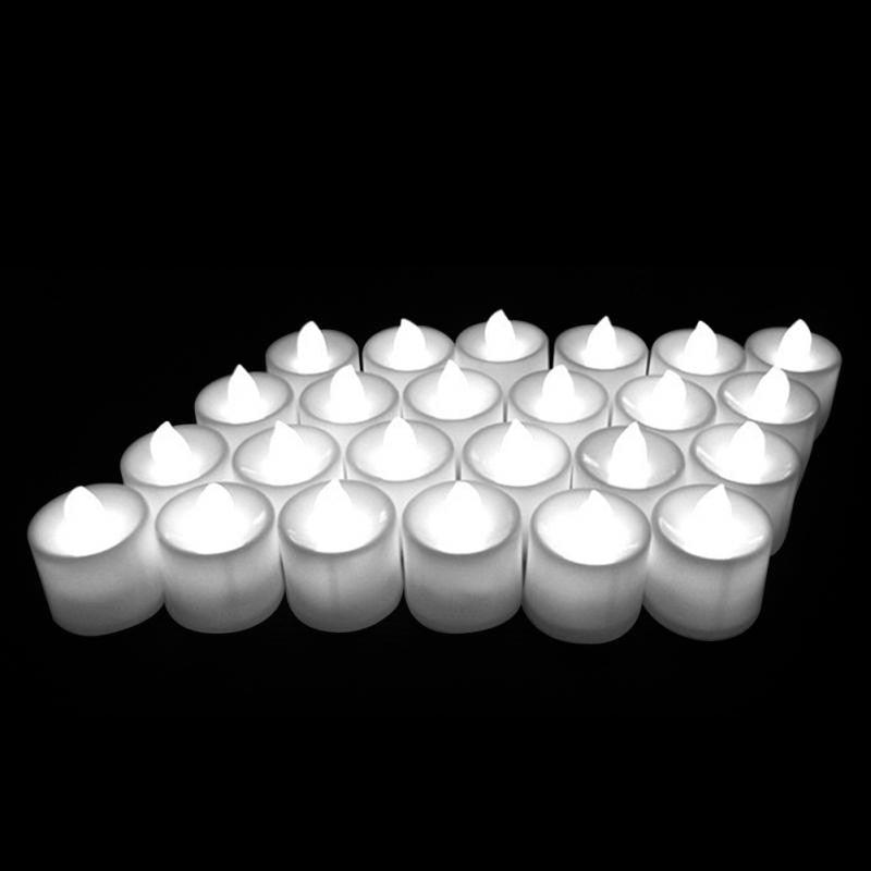 12Pcs Electronic LED Tea Light Candles  Flickering Bulb Battery Operated Flameless LED Tea Light for Seasonal & Festival Celebration Electric Fake Candle Realistic Battery-Powered Flameless Candles for Home Bedroom Party Wedding Festival Decor Stevvex