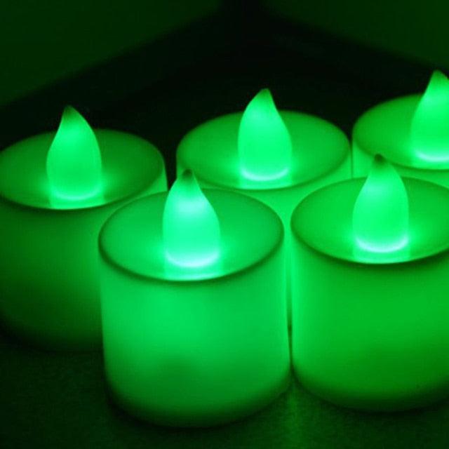 12Pcs Electronic LED Tea Light Candles  Flickering Bulb Battery Operated Flameless LED Tea Light for Seasonal & Festival Celebration Electric Fake Candle Realistic Battery-Powered Flameless Candles for Home Bedroom Party Wedding Festival Decor Stevvex