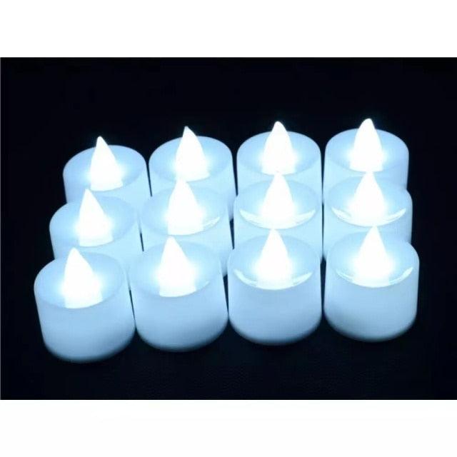12PCS Flameless LED Electronic Candle Tea Light Battery Powered Wedding Romantic Light Flameless Tea light Candles with Colorful Lights Battery Operated Colored Fake Candles Light Birthday Party Home Decoration Stevvex