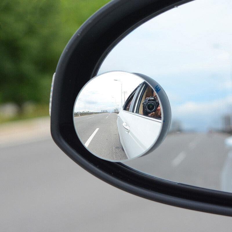 1/2PCS HD 360 Degree Wide Angle Adjustable Car Rear View Convex Mirror Auto Rearview Back Mirror Vehicle Blind Spot Rimless Automotive Blind Spot Mirrors Small Round Convex Adjustable 360°Rotate Wide Angle Car Rear View Side Mirror Wide Angle Mirror Stevvex