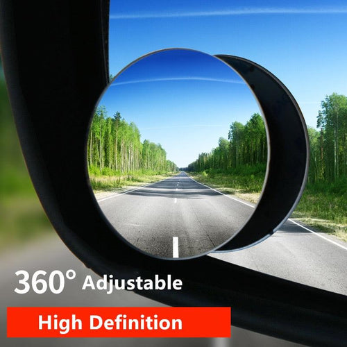 1/2PCS HD 360 Degree Wide Angle Adjustable Car Rear View Convex Mirror Auto Rearview Back Mirror Vehicle Blind Spot Rimless Automotive Blind Spot Mirrors Small Round Convex Adjustable 360°Rotate Wide Angle Car Rear View Side Mirror Wide Angle Mirror Stevvex