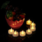 12Pcs New Battery Operated LED Tea Lights Candles  Realistic and Bright Flickering Bulb Battery Operated Flameless LED Tea Light for Seasonal and Festival Celebration Home Decoration Flameless  birthday Decorations Party Supplies Stevvex