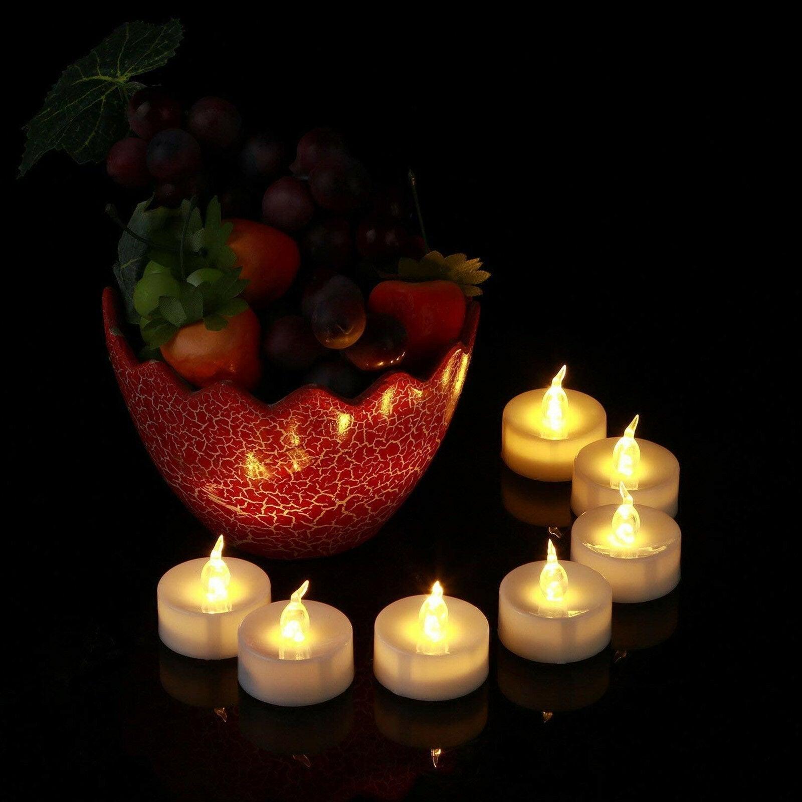 12Pcs New Battery Operated LED Tea Lights Candles  Realistic and Bright Flickering Bulb Battery Operated Flameless LED Tea Light for Seasonal and Festival Celebration Home Decoration Flameless  birthday Decorations Party Supplies Stevvex