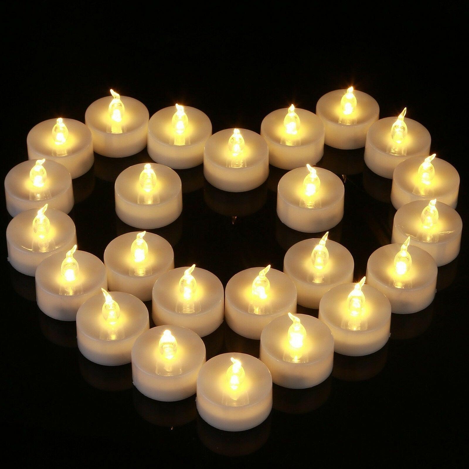 12Pcs New Battery Operated LED Tea Lights Candles  Realistic and Bright Flickering Bulb Battery Operated Flameless LED Tea Light for Seasonal and Festival Celebration Home Decoration Flameless  birthday Decorations Party Supplies Stevvex