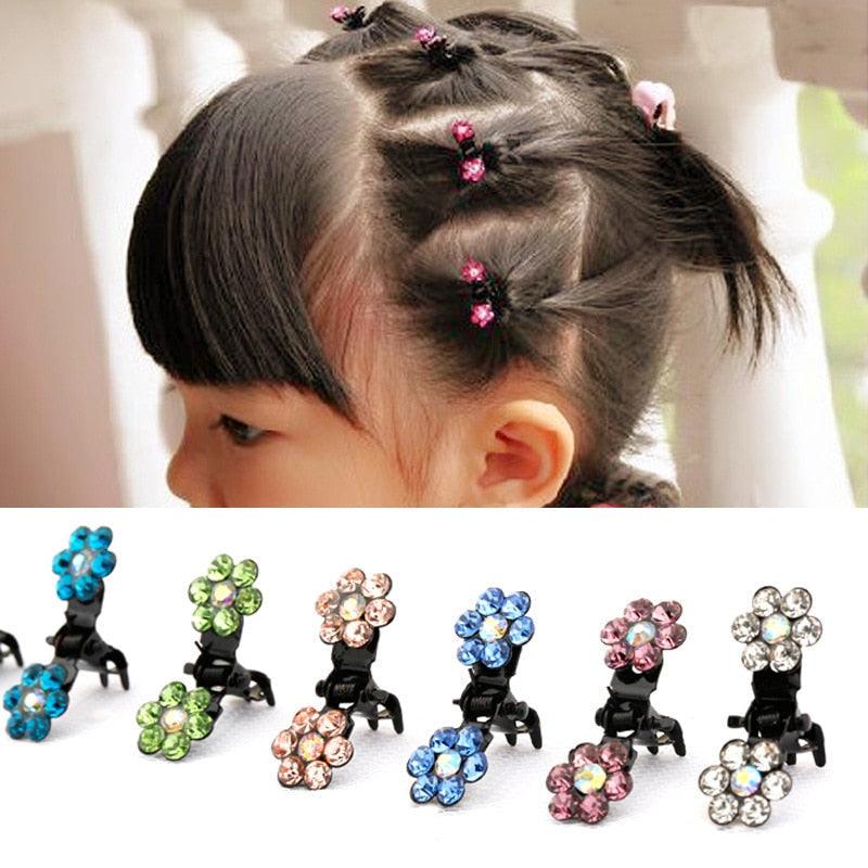 12pcs/set Mini Rhinestone No-Slip Grips Hair Clips for Women Girls Glitter Teeth Metal Clamps Flower Gorgeous Hair Accessories For Brides And Bridesmaids Stevvex
