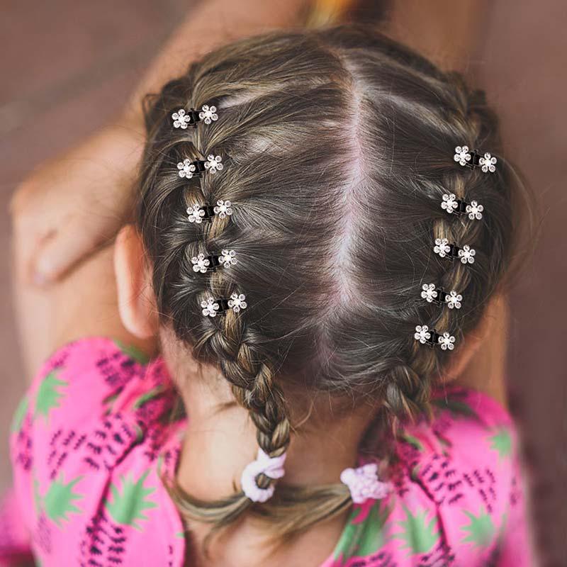12pcs/set Mini Rhinestone No-Slip Grips Hair Clips for Women Girls Glitter Teeth Metal Clamps Flower Gorgeous Hair Accessories For Brides And Bridesmaids Stevvex