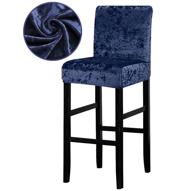 13 Solid Colors Shiny Velvet Fabric Small Size Chair Cover Seat Covers For Bar Stool Chairs Slipcover Home Hotel Decoration Velvet Stretch Dining Room Chair Covers Soft Removable Dining Chair Slipcovers Stevvex