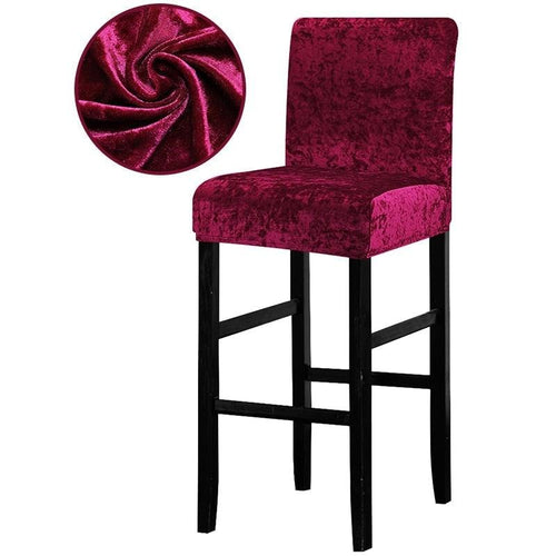 13 Solid Colors Shiny Velvet Fabric Small Size Chair Cover Seat Covers For Bar Stool Chairs Slipcover Home Hotel Decoration Velvet Stretch Dining Room Chair Covers Soft Removable Dining Chair Slipcovers Stevvex
