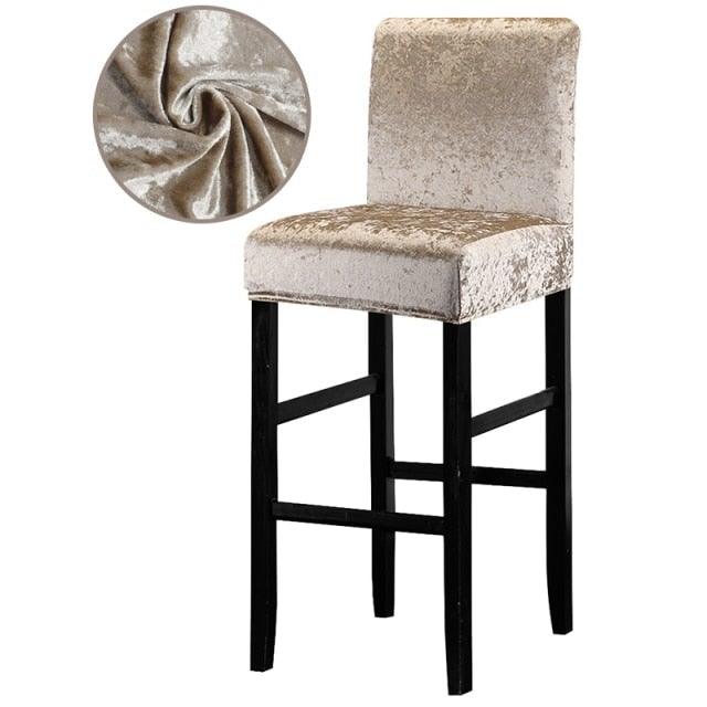 13 Solid Colors Shiny Velvet Fabric Small Size Chair Cover Seat Covers For Bar Stool Chairs Slipcover Home Hotel Decoration Velvet Stretch Dining Room Chair Covers Soft Removable Dining Chair Slipcovers Stevvex