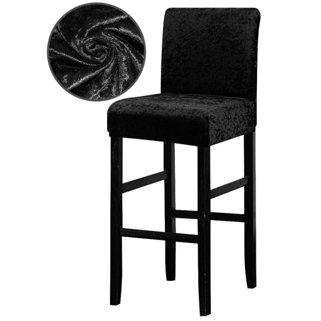 13 Solid Colors Shiny Velvet Fabric Small Size Chair Cover Seat Covers For Bar Stool Chairs Slipcover Home Hotel Decoration Velvet Stretch Dining Room Chair Covers Soft Removable Dining Chair Slipcovers Stevvex