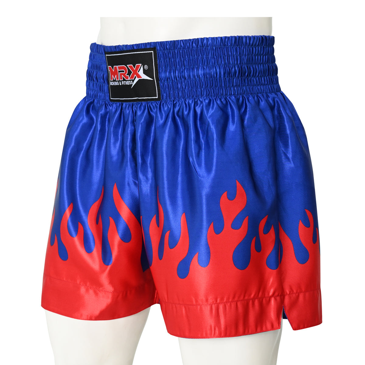 MRX Mens Womens Muay Thai Shorts Kickboxing Fighting Shorts Blue Black Red Flame - SJB-DIAMOND ELITES