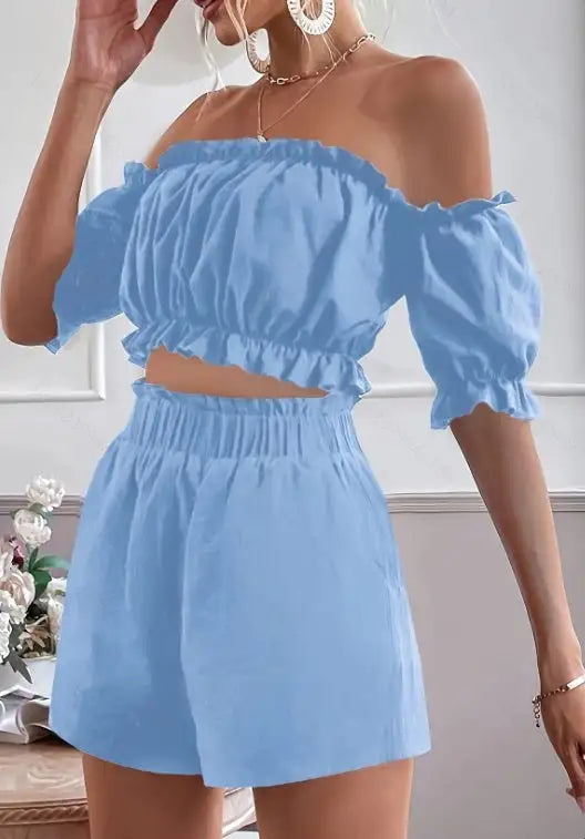 Two Pieces Of Short Sleeve Shorts For Women - SJB-DIAMOND ELITES