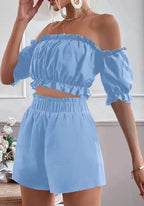 Two Pieces Of Short Sleeve Shorts For Women - SJB-DIAMOND ELITES