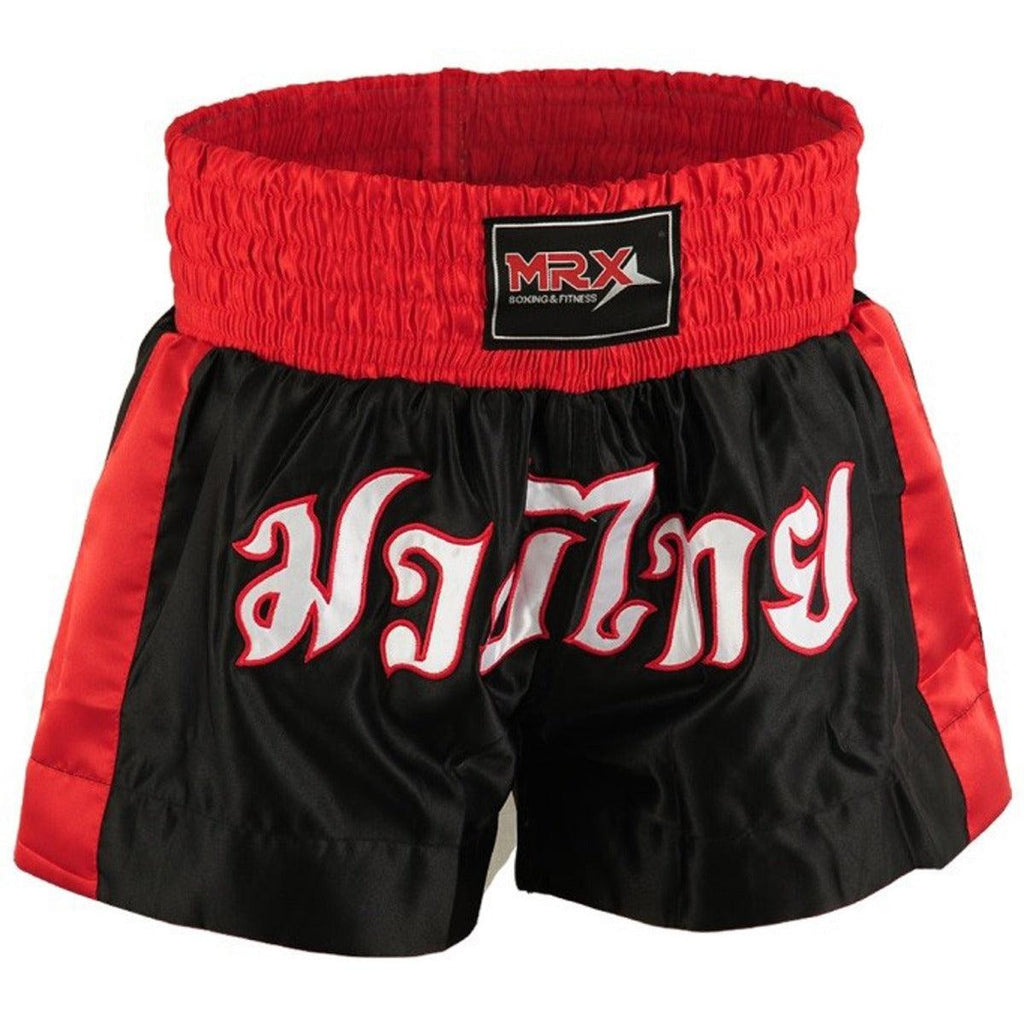 MRX Mens Boxing Shorts Fighting Shorts Black - Red -1304 - SJB-DIAMOND ELITES