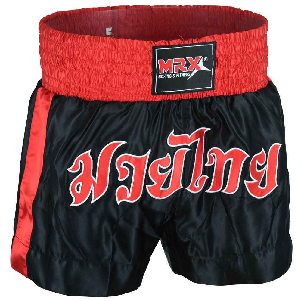 MRX Mens Boxing Shorts Fighting Shorts Black - Red -1304 - SJB-DIAMOND ELITES