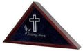 Large Flag Display Case With Engraved Symbols of Faith - Mahogany The Military Gift Store