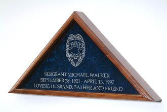 Large Flag Display Case With Engraved Law Enforcement Emblem The Military Gift Store