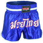MRX Muay Thai Shorts Kickboxing Fighting Shorts for Men and Women Blue - White -1305 - SJB-DIAMOND ELITES