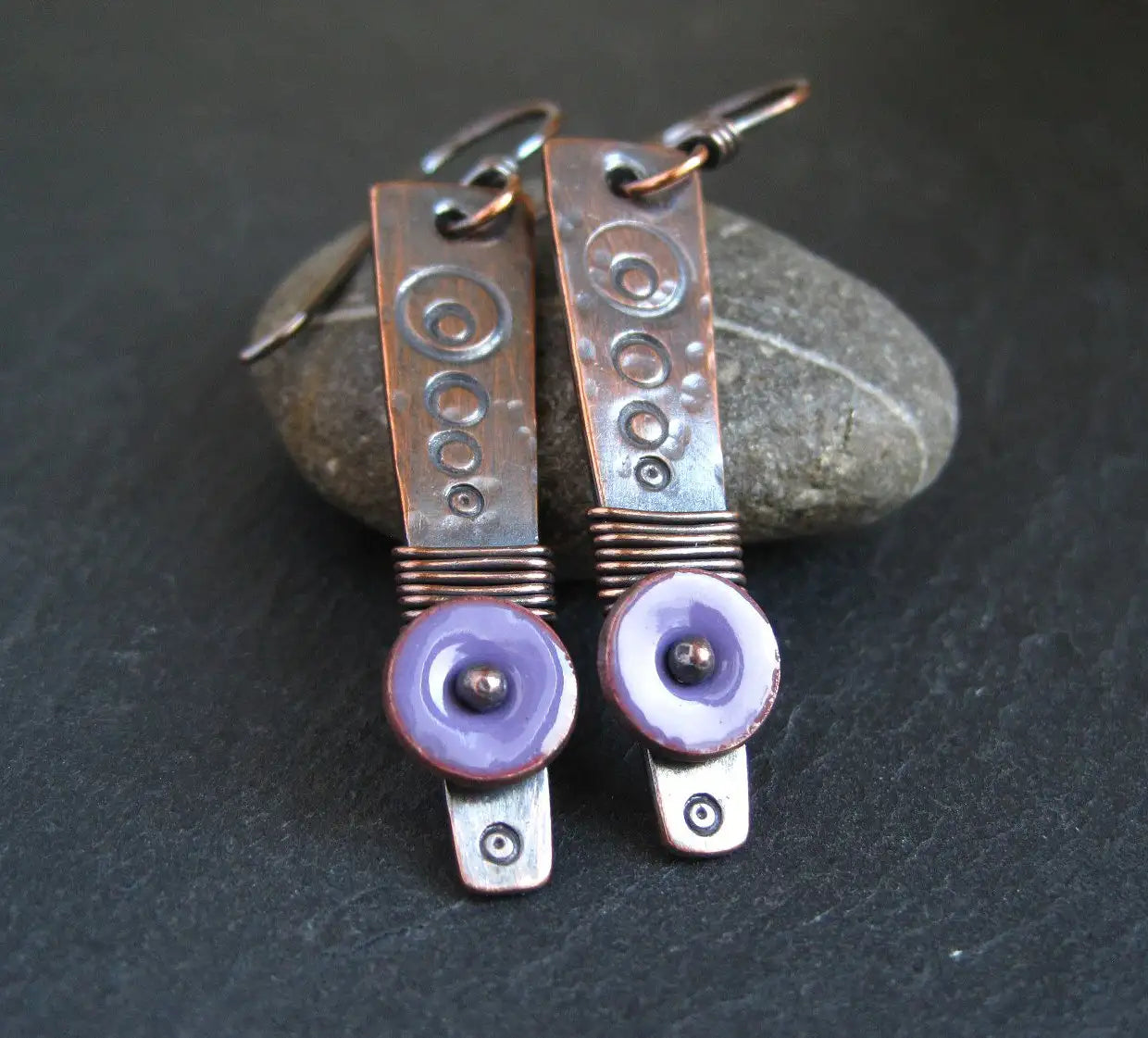 Vintage Simi Style Colored Enamel Earrings