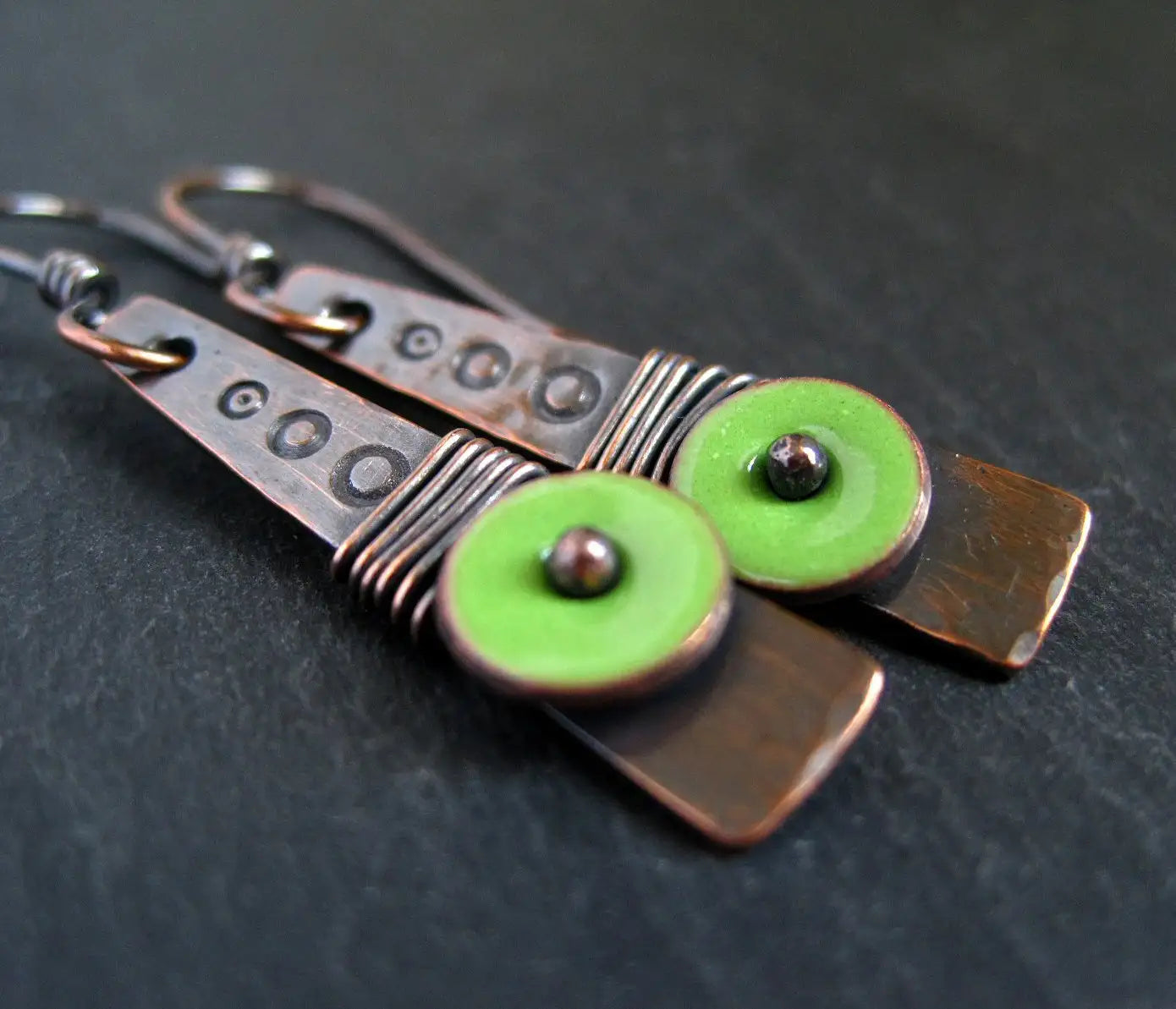 Vintage Simi Style Colored Enamel Earrings