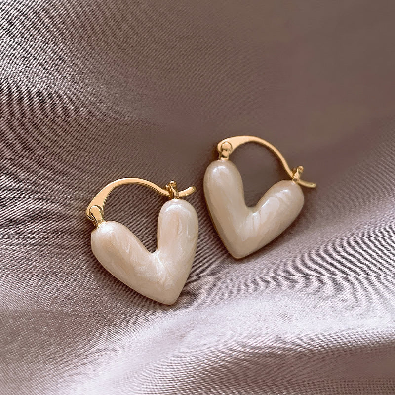 Love Earrings For Women's New Peach Heart Small And Luxury Pi-Mart