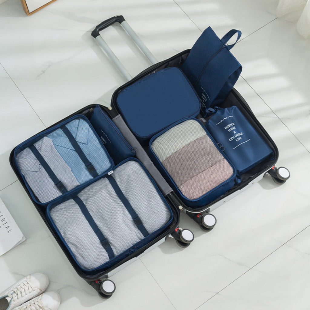 7Pcs a set of large-capacity travel bags, tote wet and dry separation fitness bags, suitcase seven-piece storage set, travel bag organizer - SJB-DIAMOND ELITES