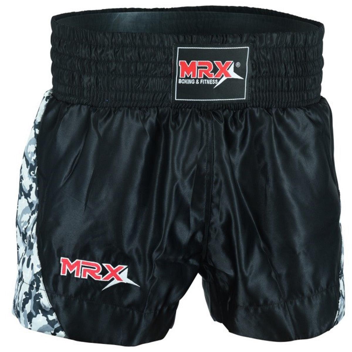 MRX Mens Boxing Shorts Fighting Shorts Black - Grey -1306 - SJB-DIAMOND ELITES