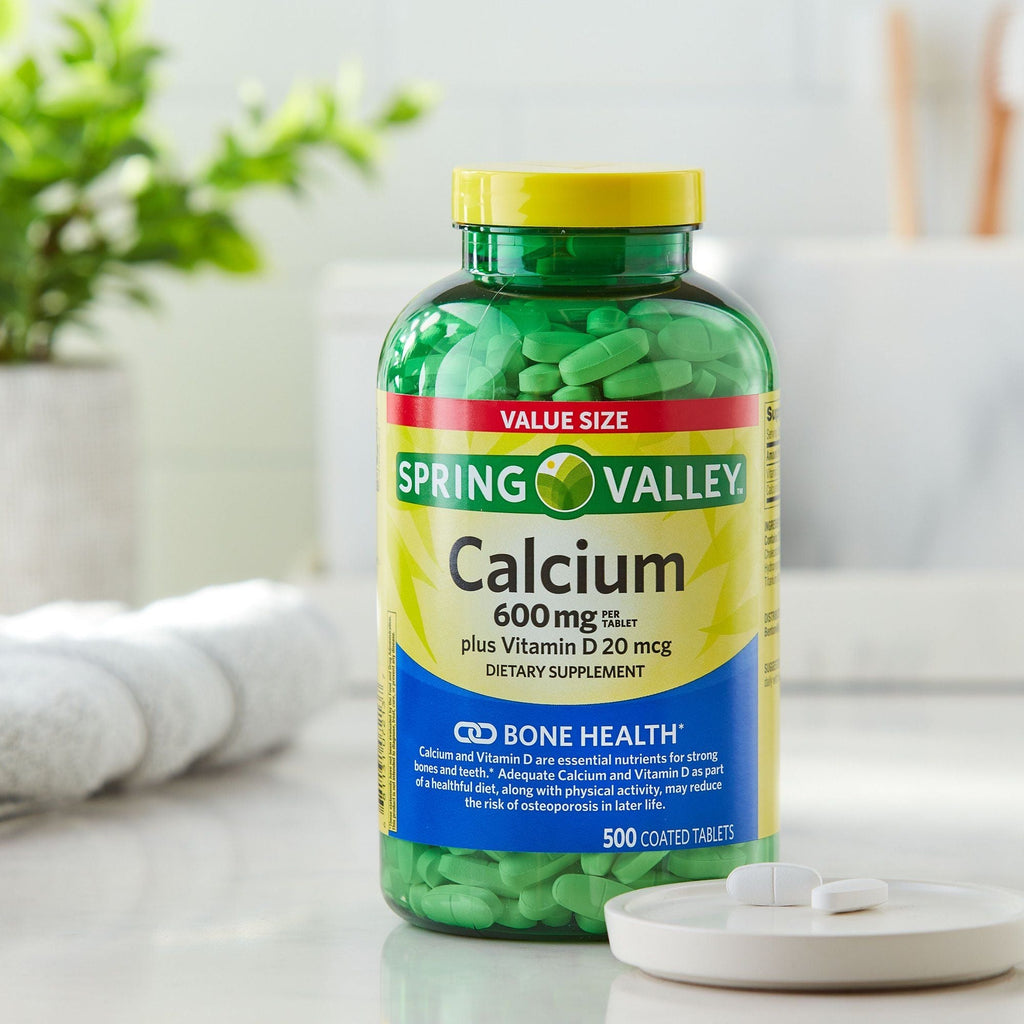 Spring Valley Calcium Plus Vitamin D Tablets; 600 mg; 500 Count EasyOptionXY LLC